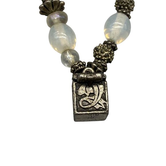 Vintage RIB Beaded Bracelet Silver Tone Charm Boho Elegance Retro - Picture 5 of 7